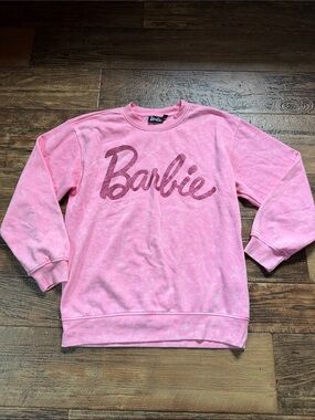 Barbie Pink Crewneck with Glitter Script